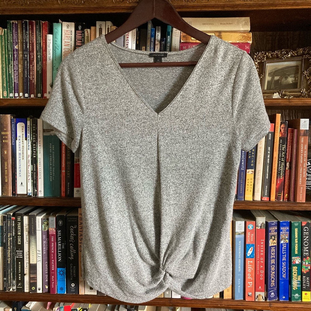 SOLD Ann Taylor snit shirt with tie front